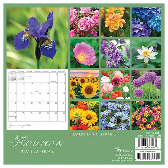 2027 Flowers Mini Calendar